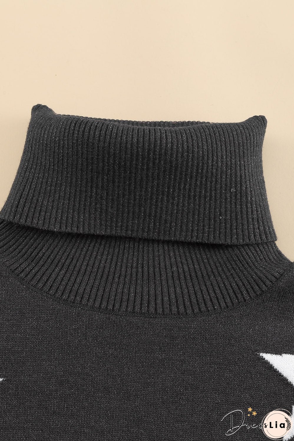 Turtleneck Star Print Sweater