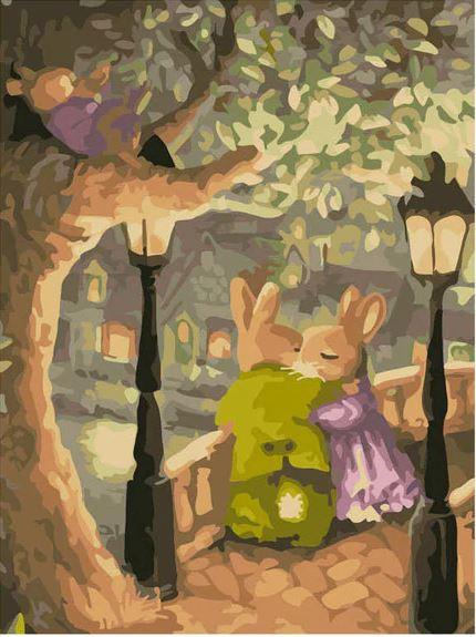 

Romantic Rabbit Couple – Paint By Numbers - 40*50CM, 501 Original