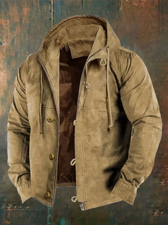 Men's Outdoor Tactical Retro Cargo Hooded Jacket