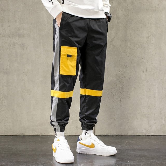 Hip Hop Ribbons Cargo Pants Men Joggers Pants Streetwear Men 2021 Fashion Elastic Waist Mens Casual Trousers Sweatpants