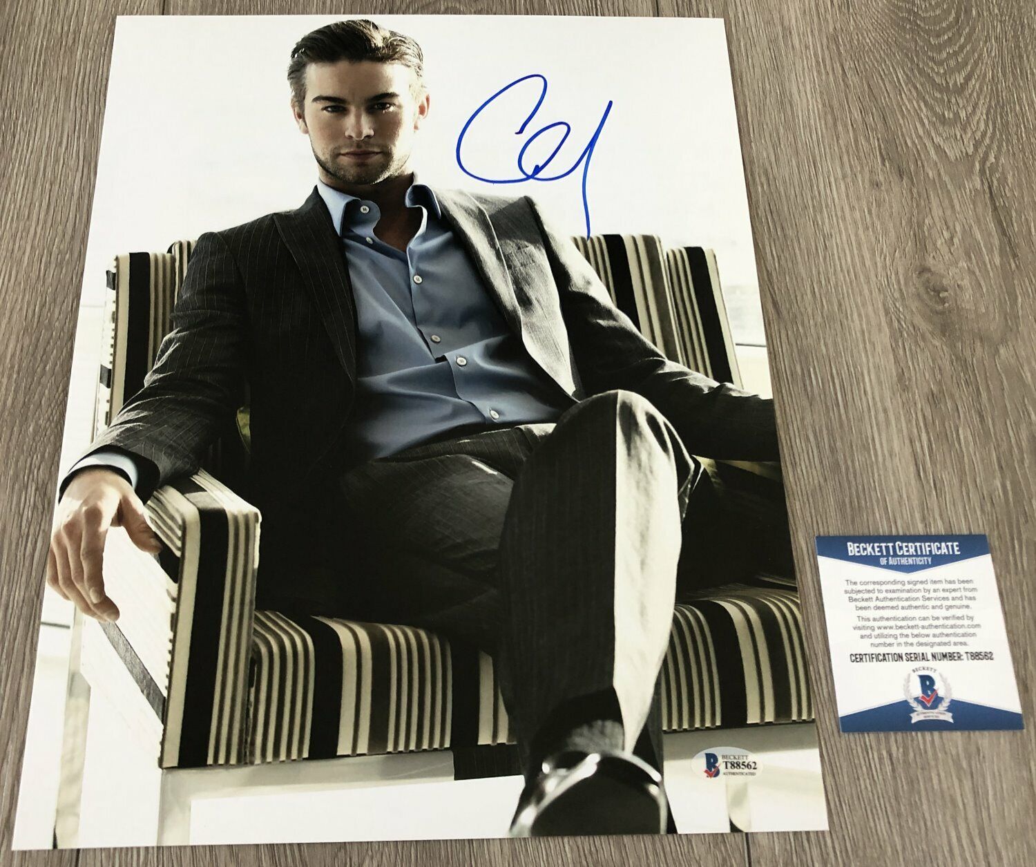 CHACE CRAWFORD SIGNED AUTOGRAPH GOSSIP GIRL 11x14 Photo Poster painting w/PROOF BECKETT BAS COA