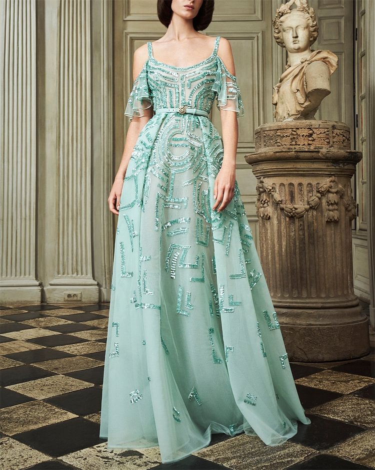 Women's Solid Color Sequins Dress