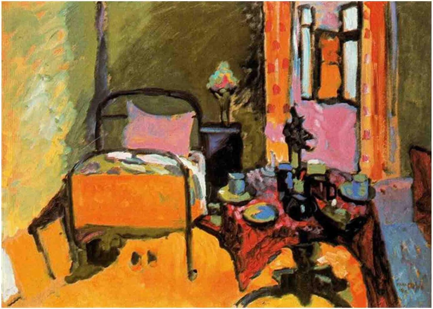 Canvas Print Wall Art Famous Painting Reproduction Beach by Wassily Kandinsky Abstract Canvas Pictures for Wall Decor Living Room Office Bedroom Home Decor35x48cm 14 inch x19 inch Unframed Unframed