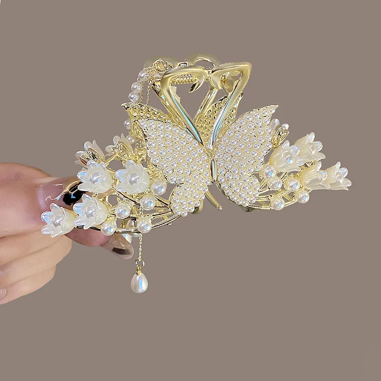 Lily of the Valley Butterfly Tassel Hair Clip KERENTILA