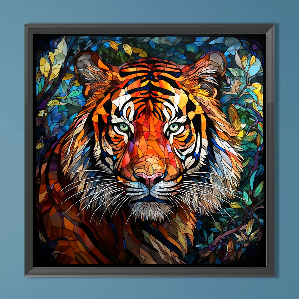 Diamond Painting - Full Round Drill - Stained Glass Tiger(Canvas|40*40cm)