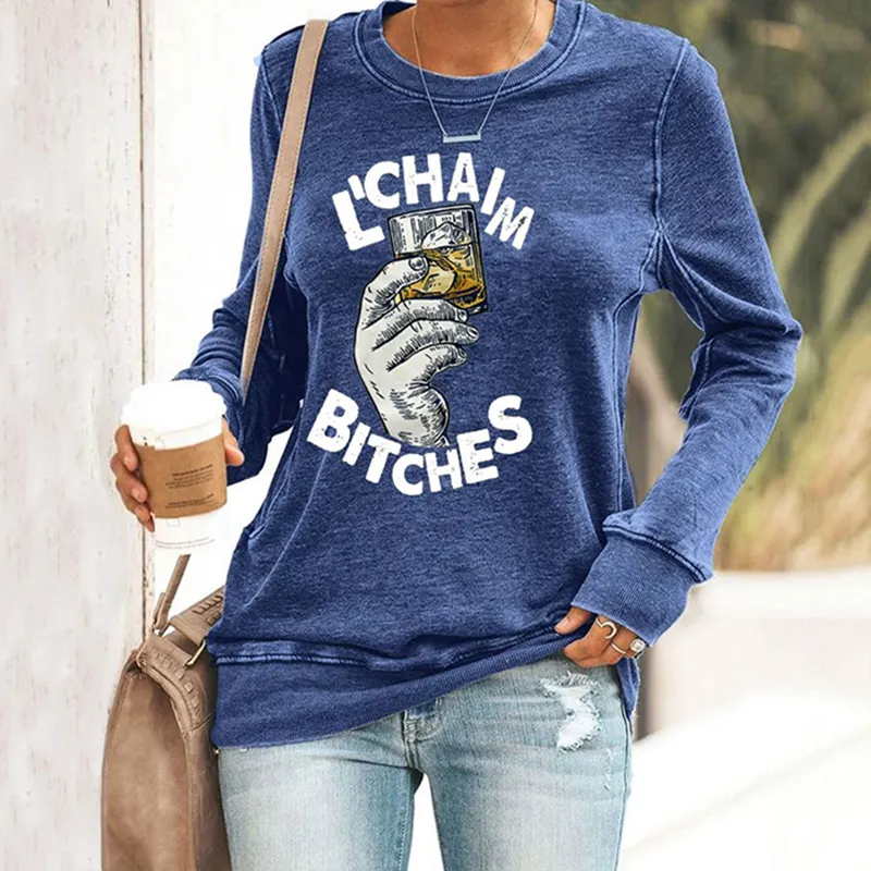 Women's L'calm Hanukkah Printed Sweatshirt
