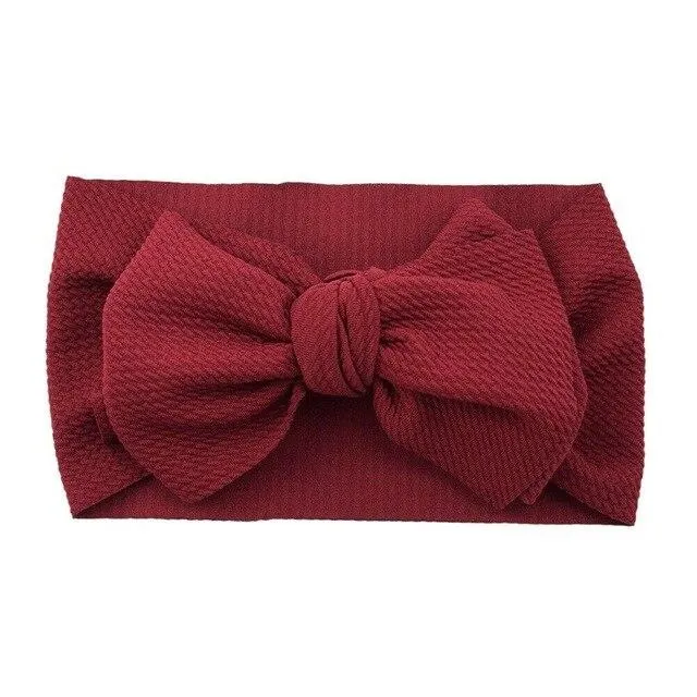 2019 Baby Accessories  Toddler Girls Boys Kids Baby Solid Bow Hairband Headband Stretch Turban Knot Head Wrap Kids Props Gifts