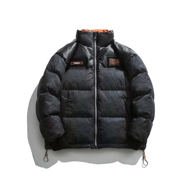 Man Fall Winter Outfis Winter Loose Pure Color All-Matching Stand-up Collar down Jacket Coat Men