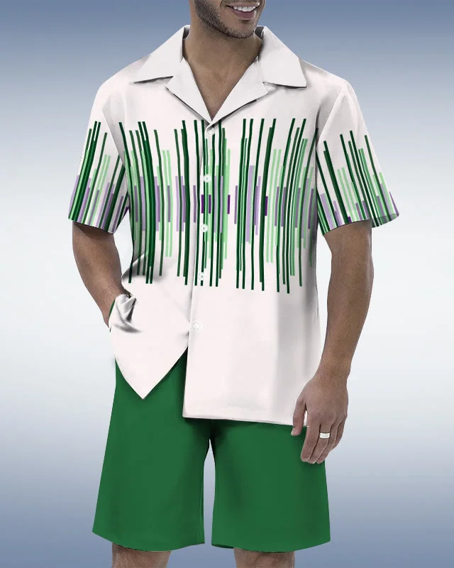 Suitmens Men's Creative Geometry Shirt Set  0287