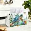 Ocean Turtle Floral DIY Diamond Painting PU Tissue Holder Box