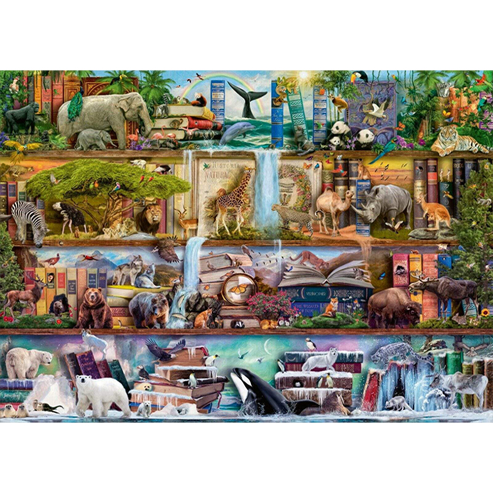 Animal Full 16CT Pre-stamped Washable Canvas(60x45cm) Cross Stitch