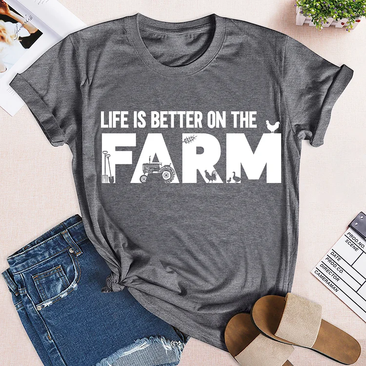 Life is better on the farm village life t shirt tee-Annaletters