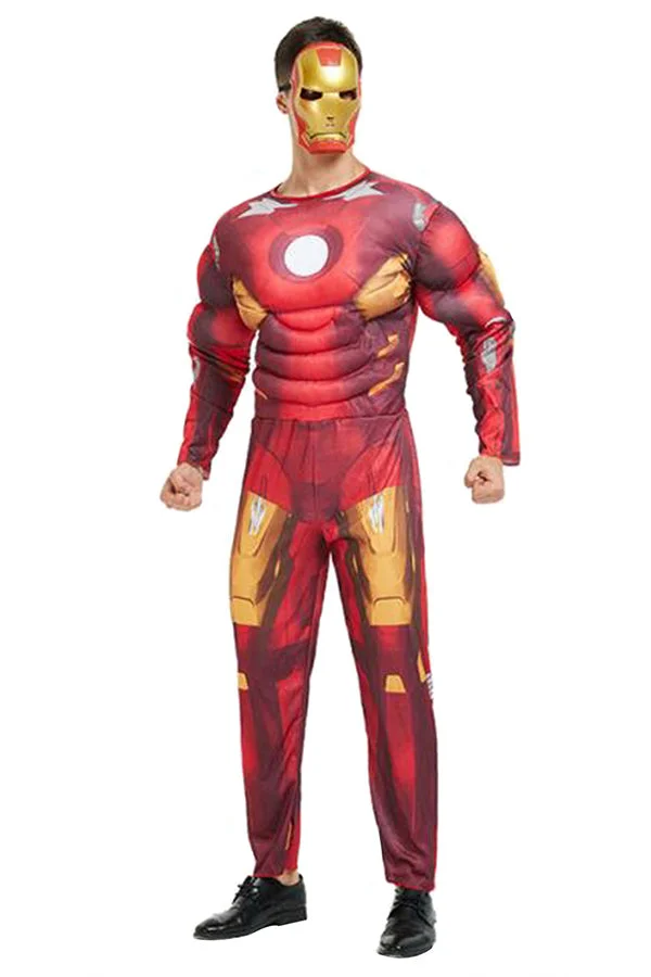 Mens Iron Man Halloween Jumpsuit Costume-elleschic
