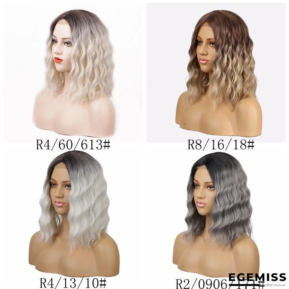 Chemical Fiber Wigs Ladies' Short Curly Hair Hoods Lace Wigs Hair Covers | EGEMISS