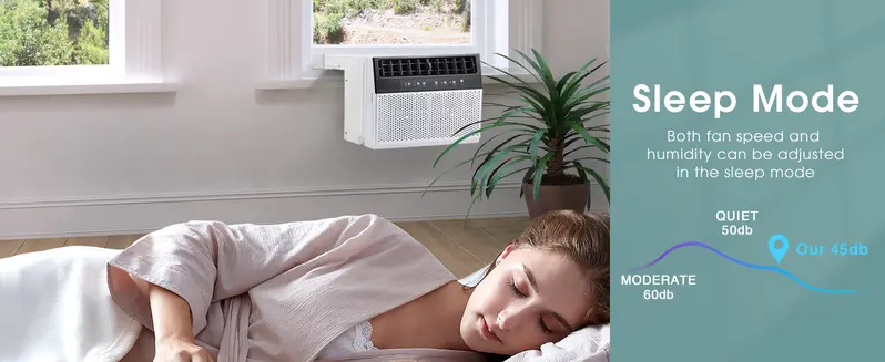 Product Introduction of ZAFRO  Window Air Conditioners. U-Shaped Air Condtioner Unit Cools up to 550 Sq. Ft. 6 Modes 24H Timer Energy-saving Window AC Units. Full Window View. Easy to Install. White 1