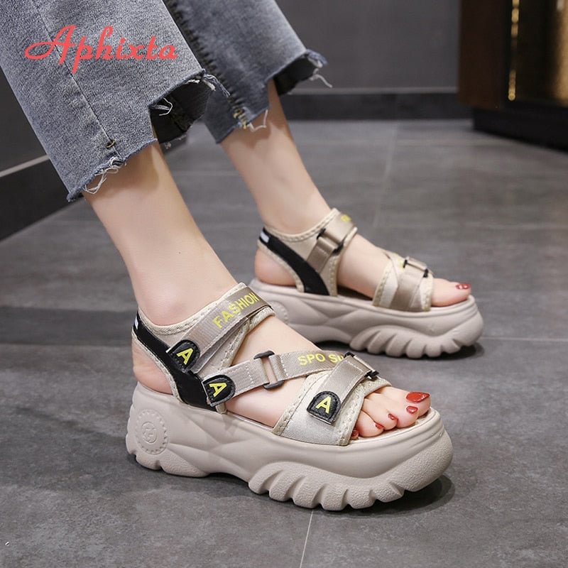 Aphixta 2020 Platform Sandals Women Summer Shoes Hook & Loop casual Sandals Somen's Sports Shoes Summer Sandalia Mujer Slides