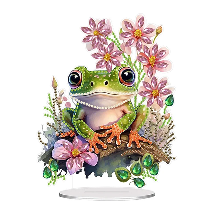 Acrylic Special Shaped Flower Frog 5D DIY Diamond Art Tabletop Decorations Kit gbfke