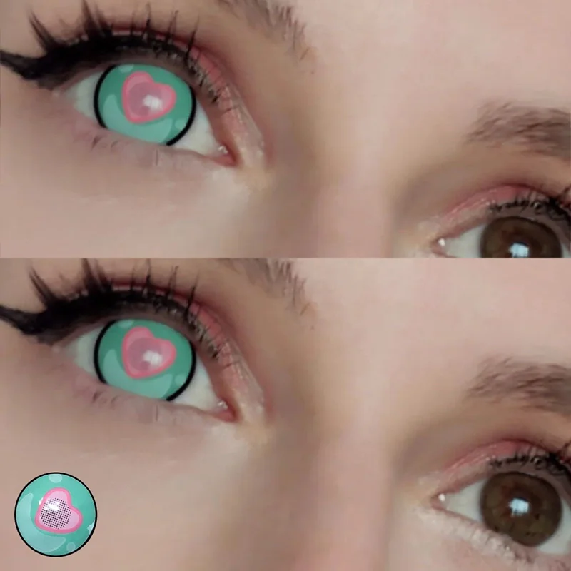 Puppet Heart Cosplay Contact Lenses Anime Style For Girls Green Color 14.5mm