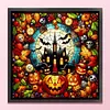 Glass Painting-Pumpkin Castle-11CT Stamped Cross Stitch 50*50cm/19.69*19.69in tapestrymarket