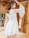 High Waist Loose Vacation Lace Mini Dress