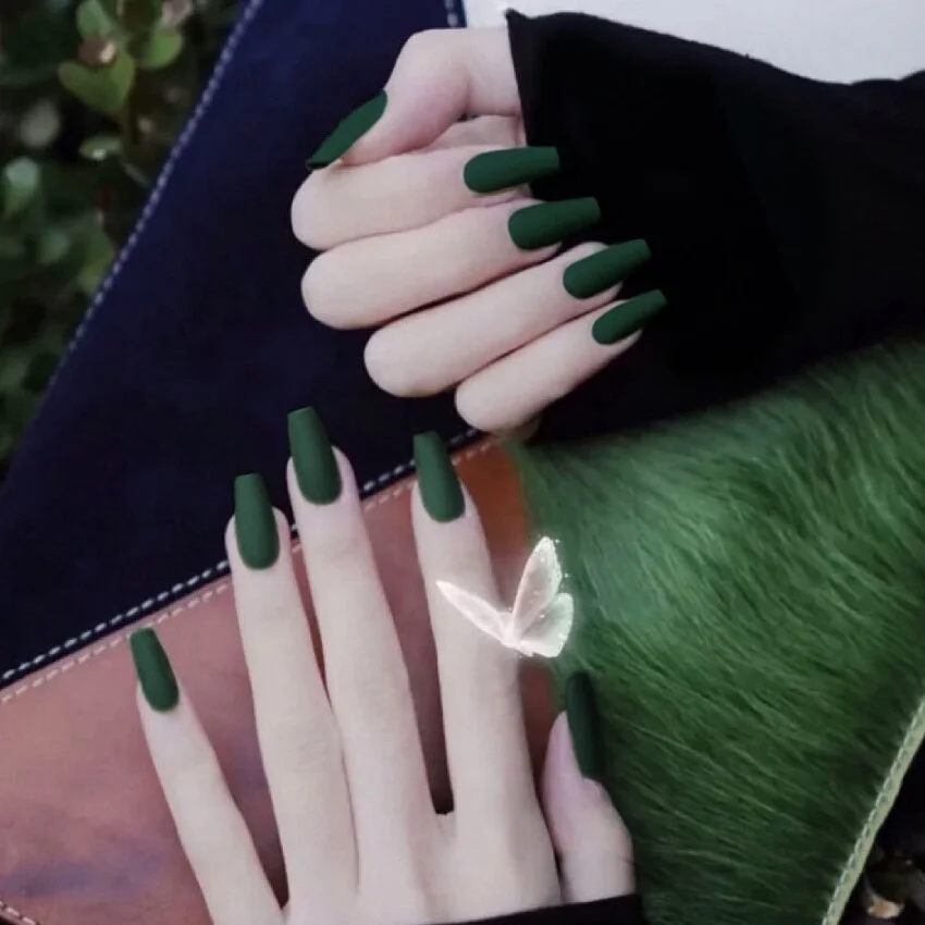 24Pcs ABS Matte Red Black White False nails with Nail extension Fingernails fake nail supplies for professionals nail salon-Nail Inspo