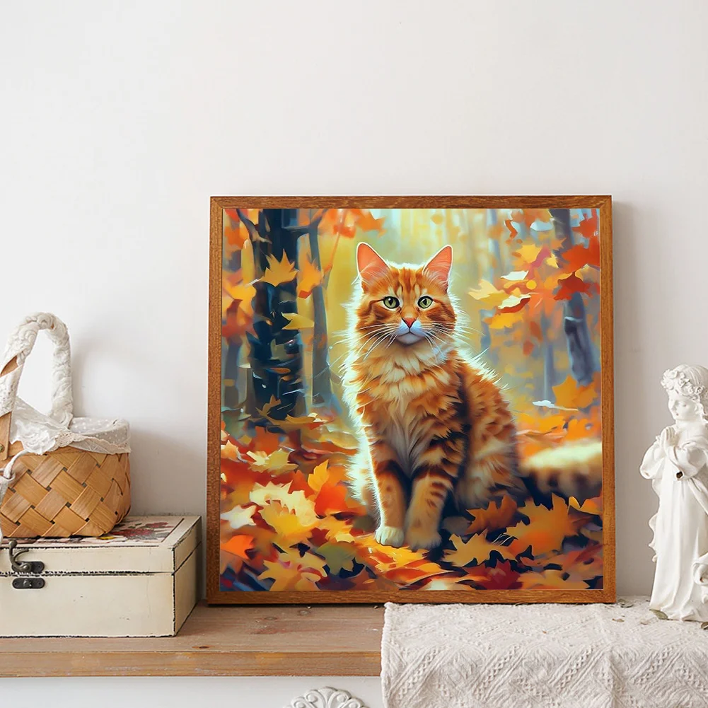 Diamond Painting - Full Round Drill - Autumn Cat(Canvas|40*40cm)