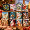 12Pcs Diamond Painting Snowman Animals Greeting Card Set with Envelope