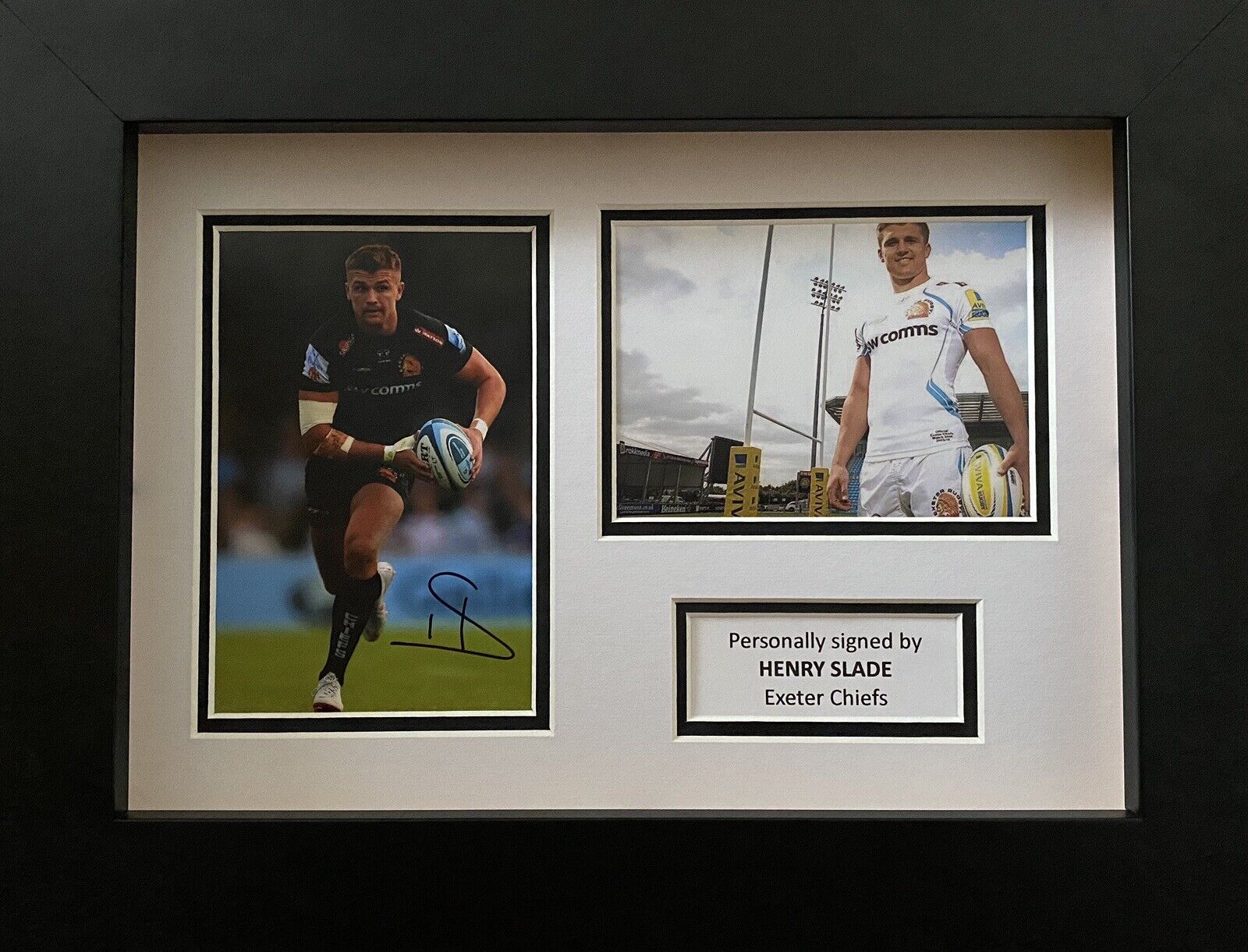 Henry Slade Genuine Signed Exeter Chiefs Photo Poster painting In A4 Frame Display