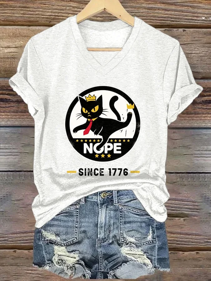 Women's Nope Print T-Shirt  socialshop