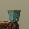 Rock and mineral wabi-sabi style tea cup, master cup, Dunhuang Mogao Grottoes retro Zen-style single cup ceramic tea set, Kung Fu tasting cup