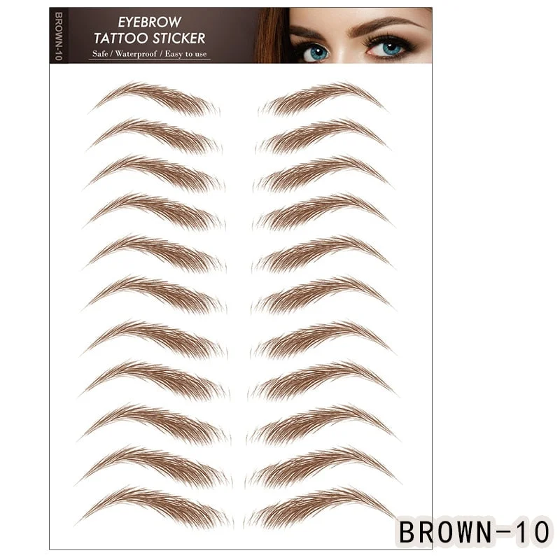 6D Eyebrows Sticker Water Transfer Hair-like Eye Brow Tattoo Stickers Long Lasting False Eyebrow Enhancers Eye Brow Cosmetics Br