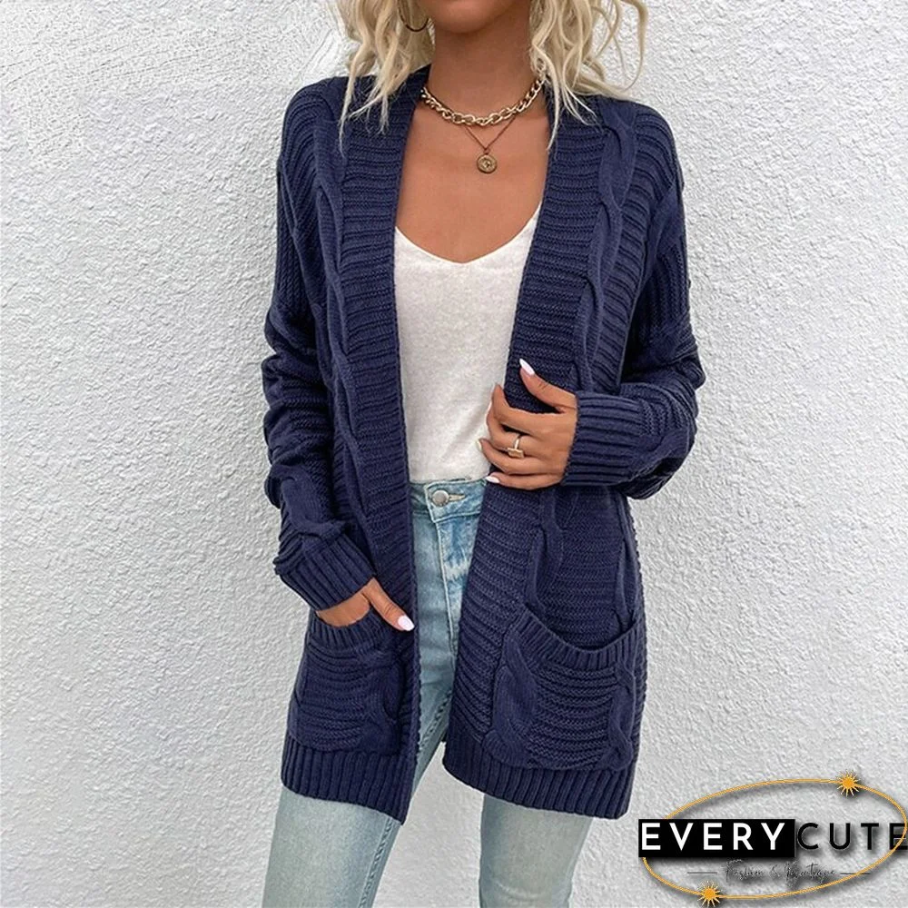 Women's Jacket Knitted Sweater Winter Loose Sweater Long Coat