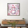 Winter Pink Snowman - 11CT Stamped Cross Stitch 40*40cm