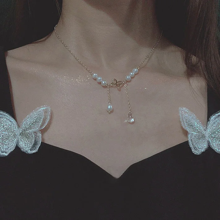 Butterfly Pearl Vintage Clavicle Necklace