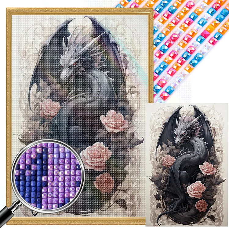 Dragon 40*60CM (Canvas) Full AB Square Drill Diamond Painting gbfke