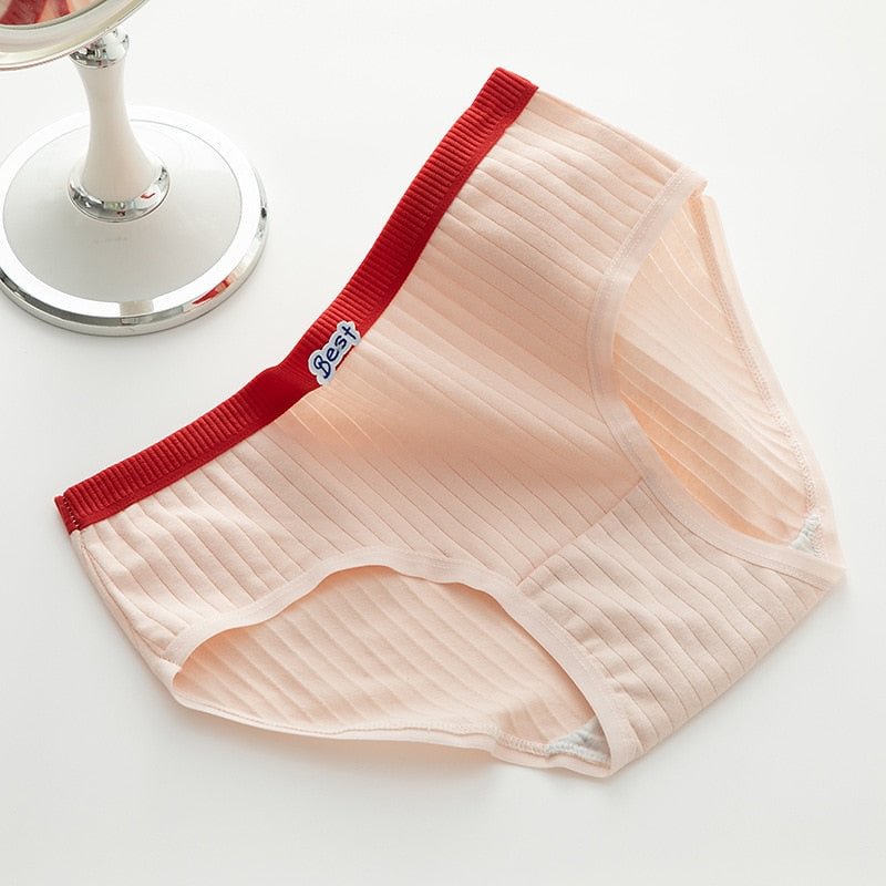 PCS / M-XL Cotton Panties Women's Underwear Girls Contrast Color Traceless Briefs Mid Waist Comfort Letter Underpants Lingerie