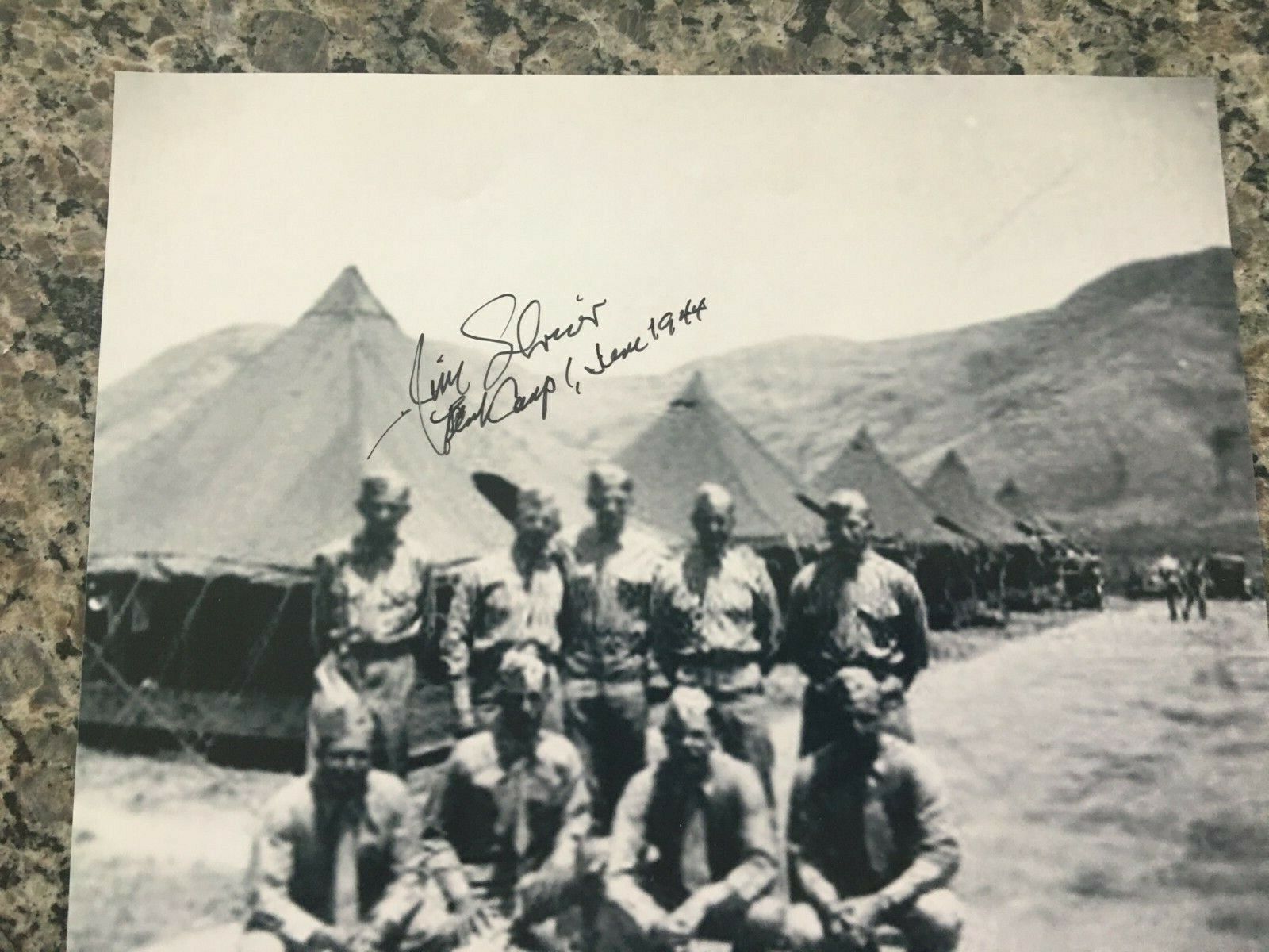 JIM SHRIVER 5TH MARINE DIVISION IWO JIMA VETERAN RARE SIGNED Photo Poster painting