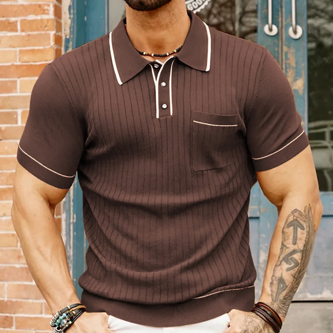 Uveng Uveng Men's New Summer Knits Clip Short Sleeve Business Polo Shirt Men's SY0186