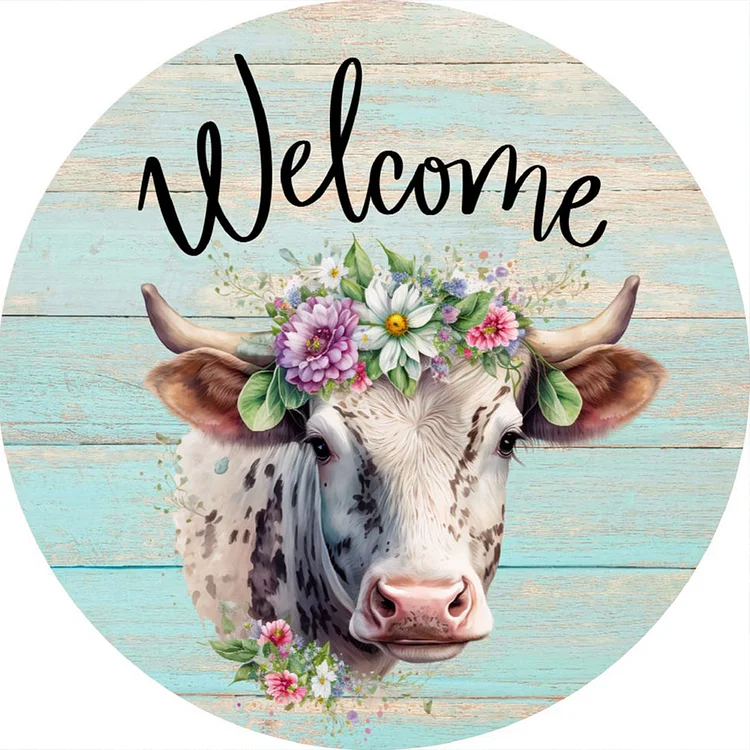 Round Cow 30*30CM(Canvas) Full Round Drill Diamond Painting gbfke