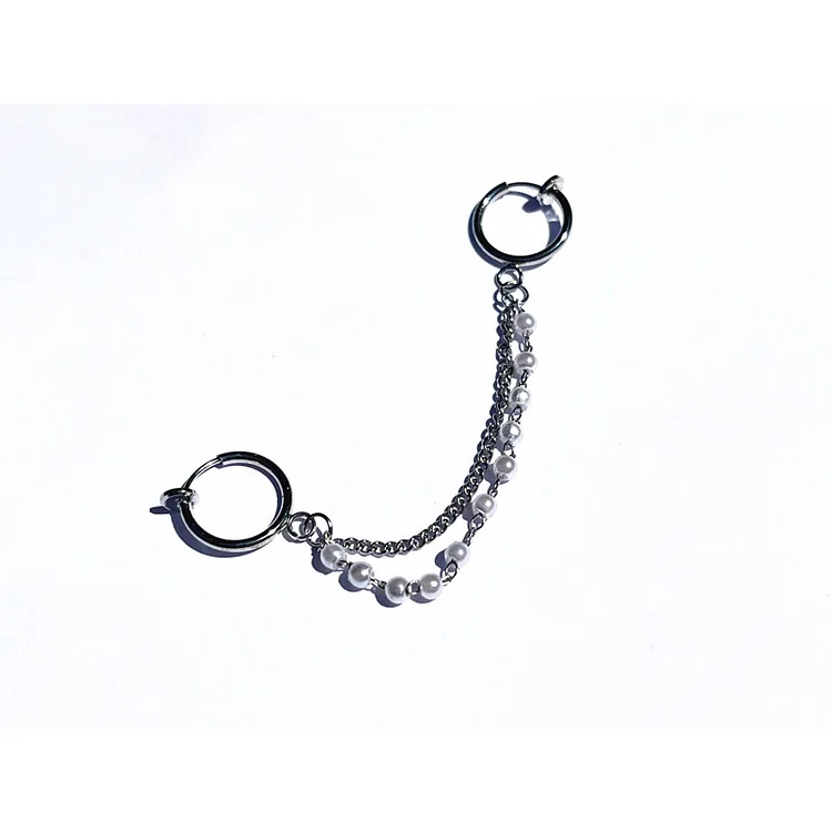 ATEEZ Hong-Joong Pearl Chain Earrings