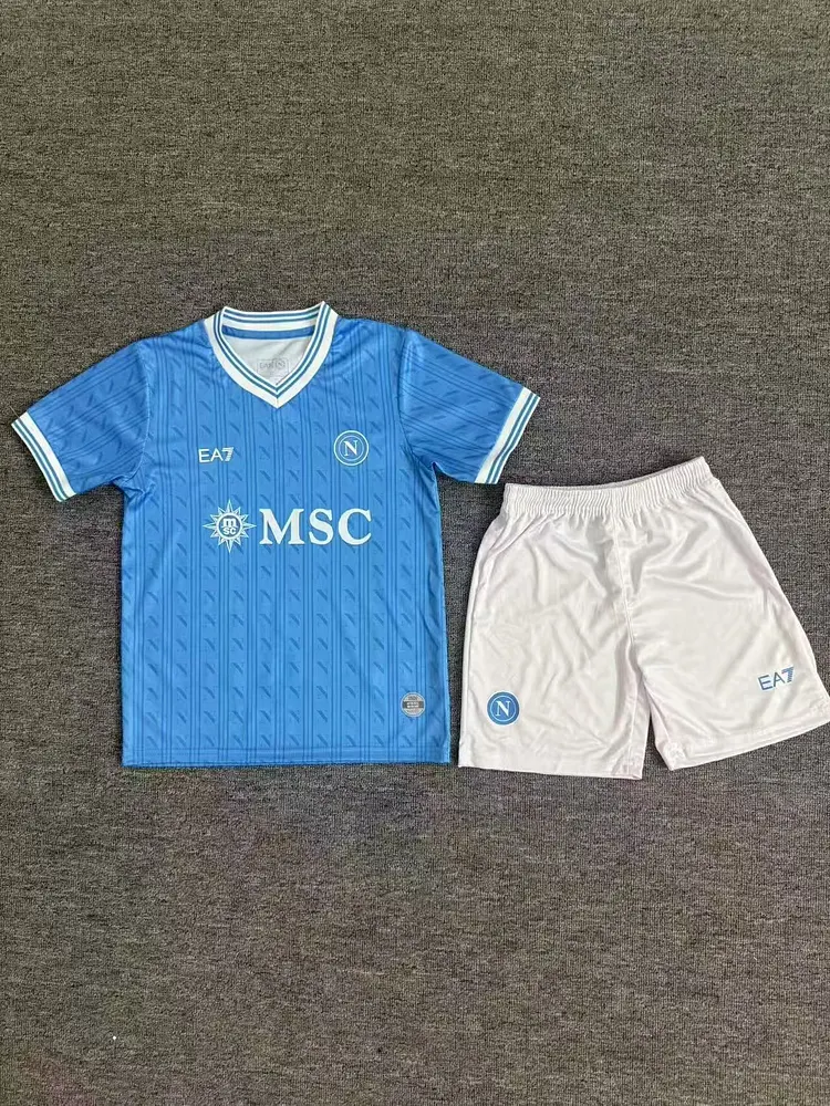 25-26 Napoli home children's football jersey with socks 1:1 Thai quality