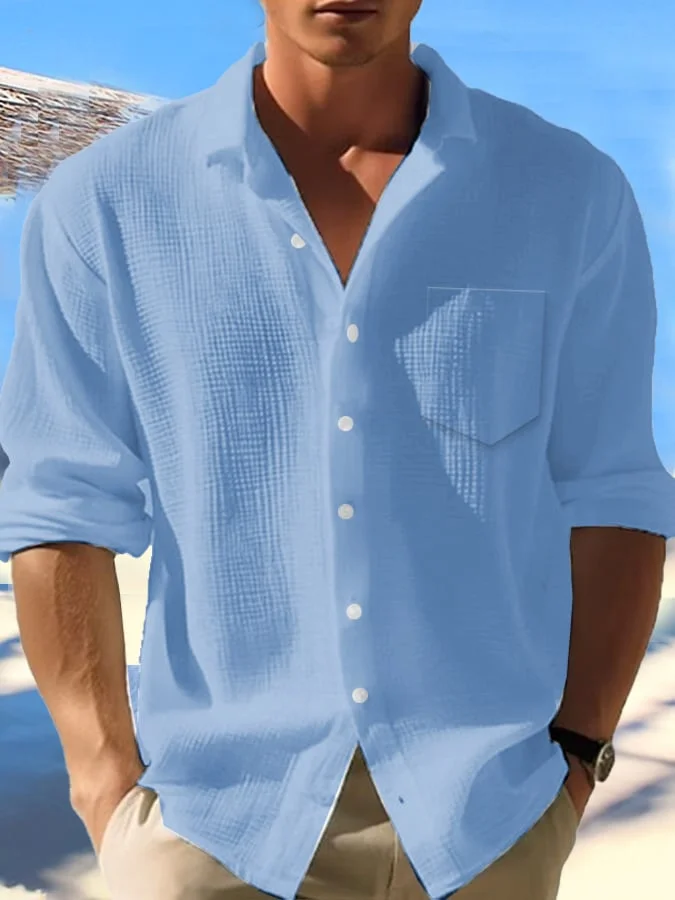Men's Hawaiian Waffle Resort Shirt (With Pockets) 