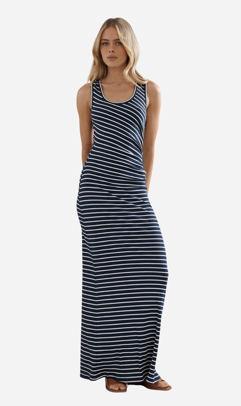 Caitlin Crisp | Pitstop Dress - Navy Stripe