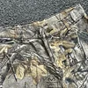 Camouflage pants tree branches distressed wide-leg loose straight jeans