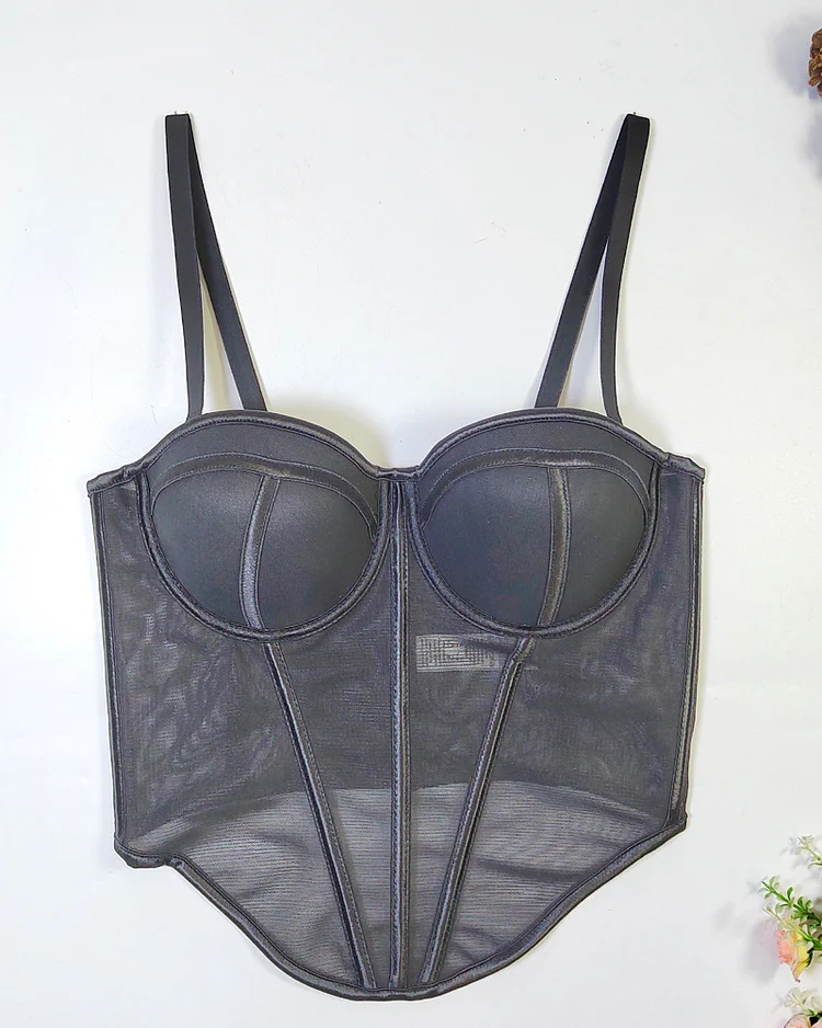 Colorblocked Mesh Camisole Top