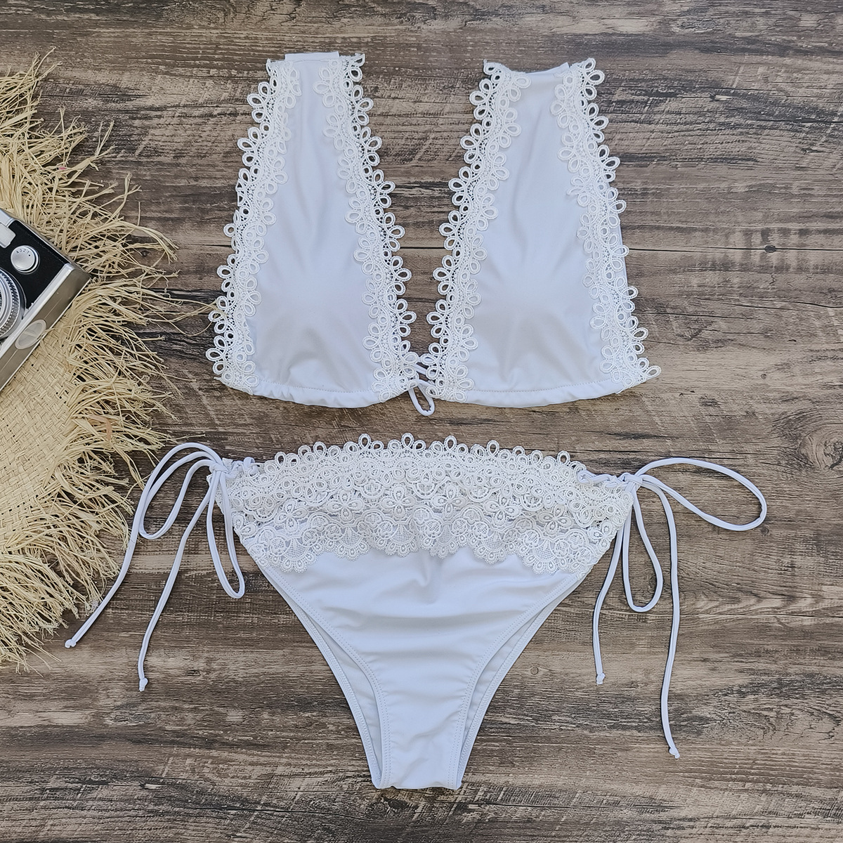 Lace White Bikini Swimsuit - Ladylim