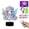 Unicorn Diamond Painting Night Light Diamond Art Lamp Home Decoration (C)