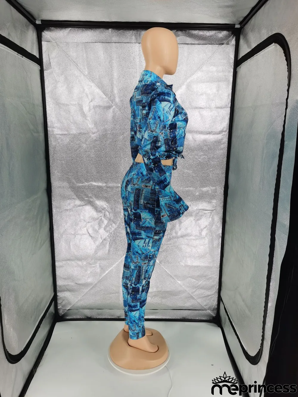 Fashion Printed Ruffle Sleeve Shirt And Pants 2 Piece Sets