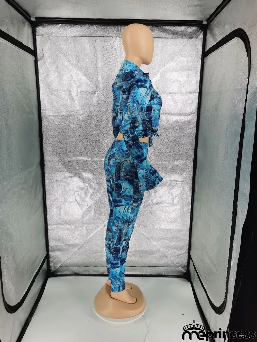 Fashion Printed Ruffle Sleeve Shirt And Pants 2 Piece Sets