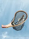 Fishing Landing Net Wooden Handle Trout Net Fly Fishing Net Fishing Accessories